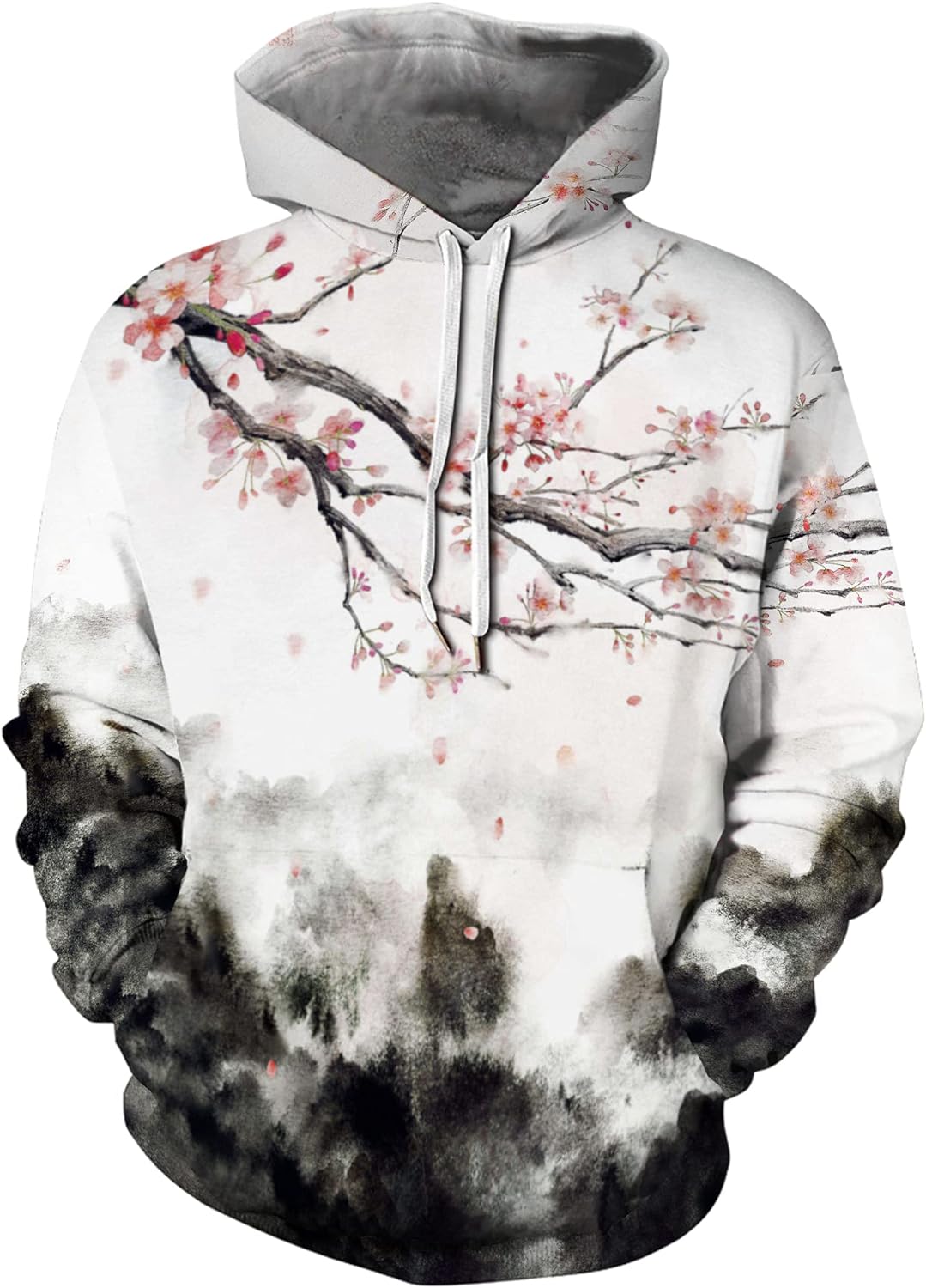 Black Begonia Ink GLUDEAR Men's Realistic 3D Digital Print Pullover Hoodie Hooded Sweatshirt